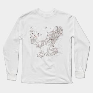 Lord of the Sky Dark Eagle Design Line Drawing Long Sleeve T-Shirt